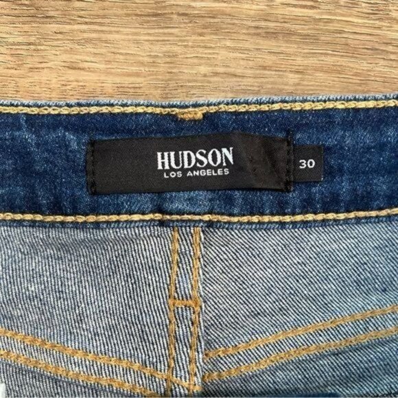 HUDSON JEANS Croxley High Rise Cut off Flap Pocket Denim Shorts Blue Sz 30 NWT - Picture 8 of 17